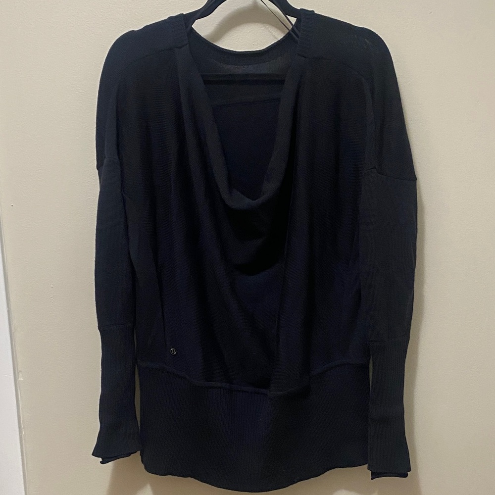 LululemonBlack Drape Neck Sweater